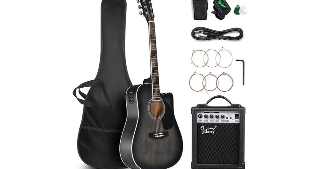 affordable acoustic electric guitar set